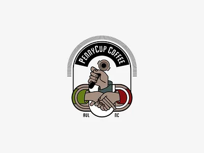 PennyCup Coffee Logo branding illustration logo