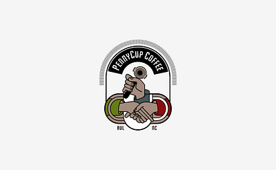 PennyCup Coffee Logo branding illustration logo