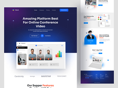 Video Calling Software Website Design design landing page landing page resource trending website design ui resource uihut web resources web resources 2022 web ui website design