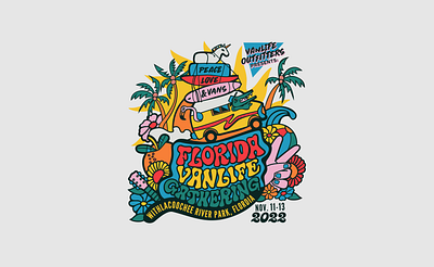 Florida VanLife Gathering 2022 Festival Identity asheville branding design illustration logo music
