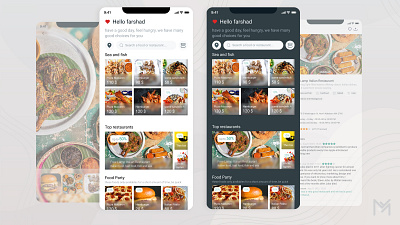 Home - Order Food Online Application app application card dark design food home illustration ios redesign restaurant ui ux