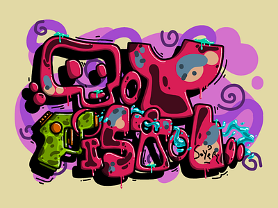 Toy Pistol colors graffiti illustration lettering