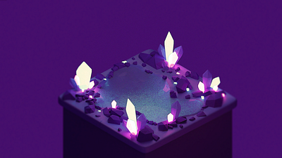 Tiny Worlds: Crystal Cave 3d 3d animation 3d modelling animation blender design illustration