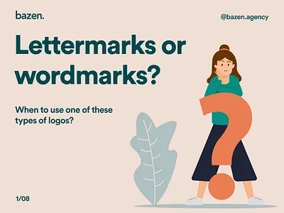Design Tip - Lettermarks or Wordmarks bazen agency brand brand design brand initials branding business branding business name design design tip design tips graphic design illustration lettermark letters logo logo types simplicity typography wordmark