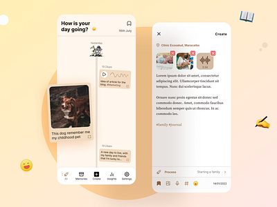 Journaling Mobile App - Moments app application design diary interface journaling mobile app mobile application product product design ui uiux user experience user interface ux
