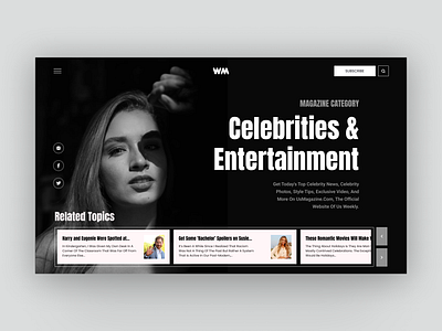 Celebrities & Entertainment - Women Magazine | UI Design Series! blog website branding design freelancer hero section landing page logo magazine product page service typography ui ux visual identity web web design web page website вебдизайн дизайн