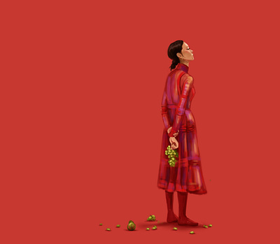 Red & Green character digital art digital painting drawing illustration