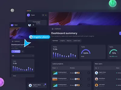Dashboard 2 dark - Desktop/Mobile dashboard design design system interface saas ui ui kit ux