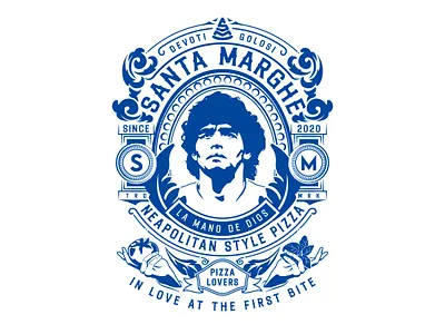 Maradona tribute branding concept design football illustration maradona napoli pizzeria