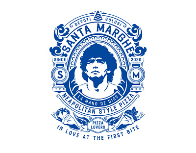 Maradona tribute branding concept design football illustration maradona napoli pizzeria