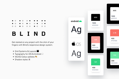 BLIND Design System android bitcoin colour design design system figma finance ios shadow style guide typography ui ui design ux wcag