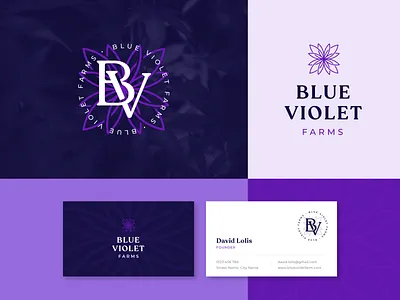 Blue Violet Farms Logo Design cannabis farm ident identity design logo