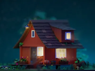 Just a House 3d blender design illustration minimal