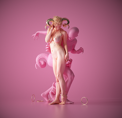 Lure 3d c4d design freak monster nft octane render zbrush