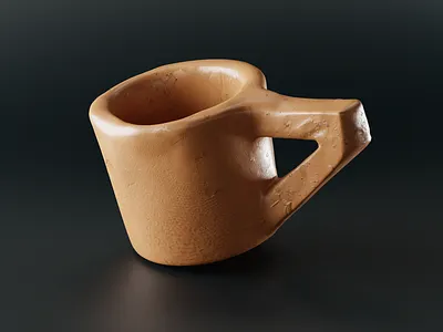 Clay cup blender clay coffee cup espresso rendering