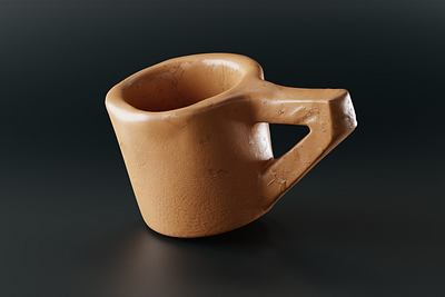 Clay cup blender clay coffee cup espresso rendering