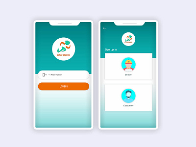 UI design for courier app design ui