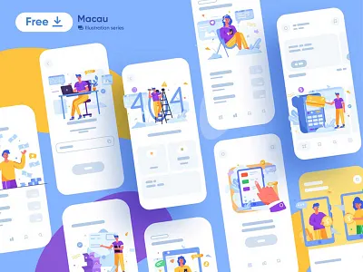 Macau illustration collection character finance flat illustration kit8 management marketing payment vector