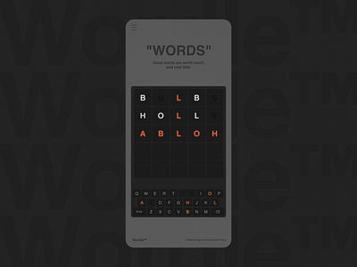 Wordle™️ – Dark UI Redesign app dark glow layout mobile typography ui wordle