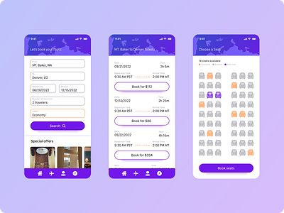 Airline, book flight airline app mobile design product design ui ux ux design