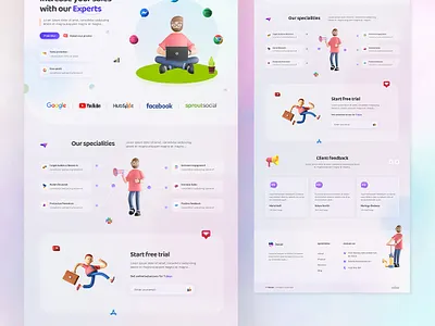 Social - Social Media Marketing Agency Landing Page agency attractiveui branding business creative digital content digital marketing figma landing marketing minimal online marketing promotion seo social social marketing social media solution uiux websitedesign