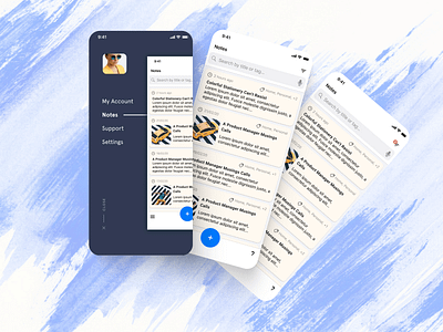 Notes App android app app branding dashbaord design menu mobile app design note notes notes app product design reminde reminder reminder app todo todo app ui user experience ux