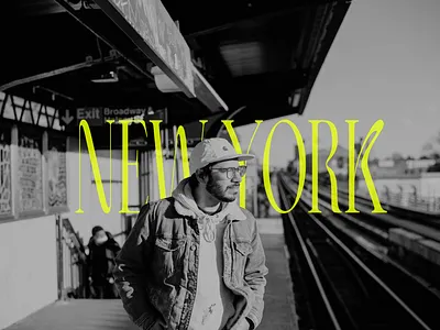NYC design lockup new york nyc subway train type typography