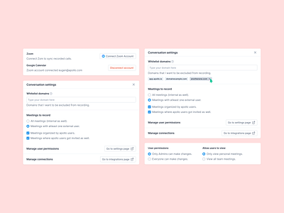 Settings Cards add account connect connect account connect integration connection connections integration integrations permission permission management permissions roles salesforce set up settings settings card user management user permission user role