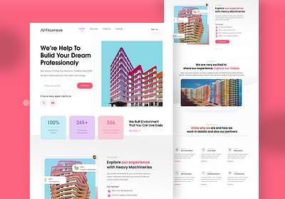 Construction Builder Agency Website animation app art branding clean design flat graphic design illustration motion graphics ui webisite websiteui