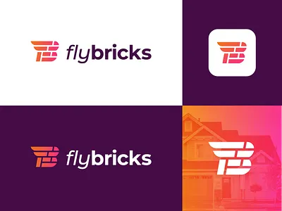 Fly Bricks Logo Design branding bricks logo real estate
