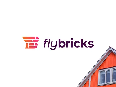 Fly Bricks Logo Design branding bricks identity design logo real estate