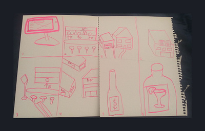 Bar App Idea - Crazy 8s Brainstorming app bar brainstorming crazy8s design illustration pub ui ux