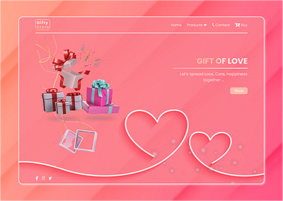 GIFT SHOP LANDING PAGE app design design illustration landing page logo mobile design ui ux web design