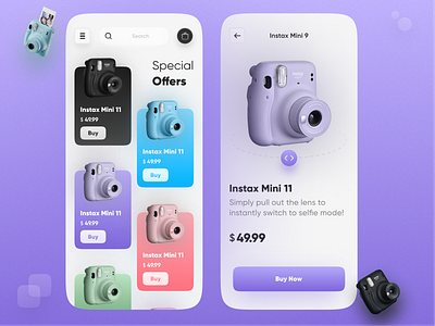 Camera Shop App 📷 3d adobe xd animation app branding camera design figma graphic design illustration logo motion graphics ui uidesign uiux user experience user interface ux ux design xd