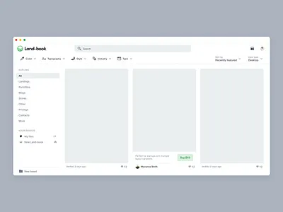 The new cards clean gallery interface sidebar ui