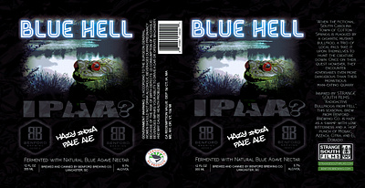 Blue Hell IPA graphic design illustration product design