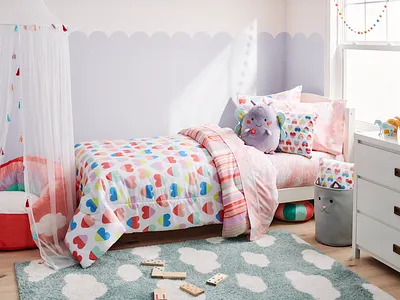 Heart Bedding colorful digital home decor illustration kids art pattern product art repeat pattern surface pattern design