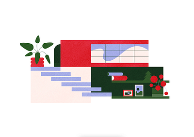 🏠 card geometric graphic graphic design house identity illustration illustrator interior karolienpauly modernist plants texture vector