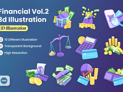3D Financial Illustration Vol.2