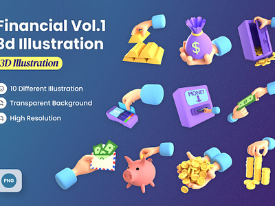 3D Financial Illustration Vol.1