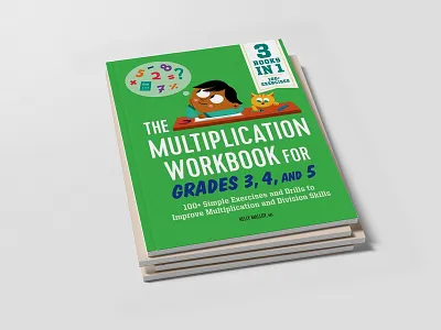 Cover Illustration for Math STEM Workbook for Children adobeillustrator book cartoon cat character characterdesign children cover illustration gender neutral homework illustration inclusive learning math multiplication school stem vector workbook
