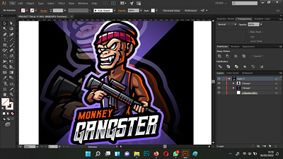 Monkey Gangster Esport Mascot Logo ape design esport game design gorilla king kong mascot logo monkey