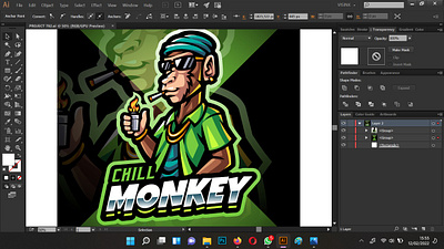Chill Monkey Esport Mascot Logo ape chimpanzee design esport game design gorilla illustration king kong mascot logo