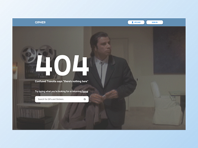 DailyUI 008 - 404 page 404 404 page confused travolta dailyui design desktop figma ui