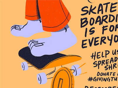 Giving Tuesday: Skate Like A Girl design illustration nonprofit procreate skate skateboarding social typography