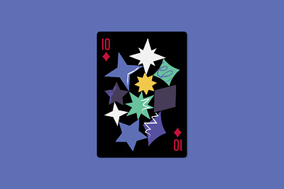 AIGA Wichita "The Deck" 10 of Diamonds aiga burst card diamonds illustration playing shining space star stars ten wichita