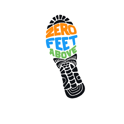 Zero Feet Above logo branding design graphic design hand lettering illustration logo