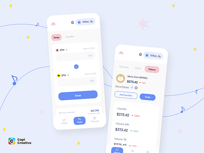 Sundae - Defi UI Kit app branding capi cefi chart coin creative crypto defi design finance graph illustration logo mobile swap trade transaction ui ui kit