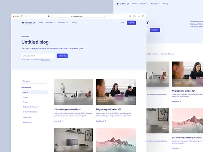 Blog home — Untitled UI articles blog blog cards blog home cms figma minimal minimalism web design webflow wordpress