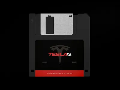 Tesla Floppy Disk 20 anniversary campaign concept disk floppy motors tesla vintage years